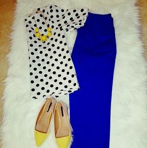 White and Black Polka-dots Top